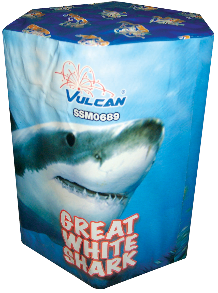 Vulcan Fireworks! Cakes - Great White Shark